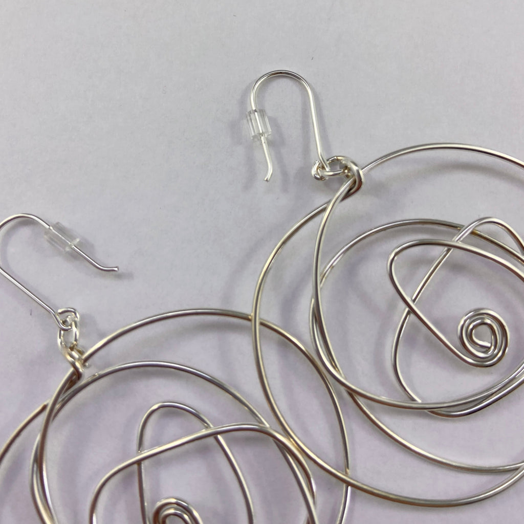 Example of rubber stoppers on sterling silver hook earrings