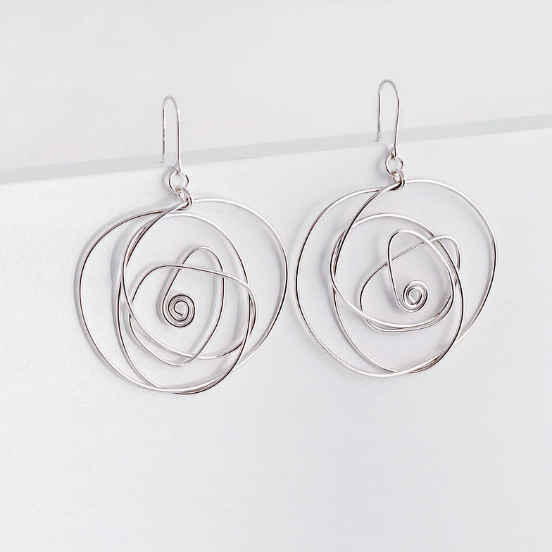 Scribble Earrings - Silver